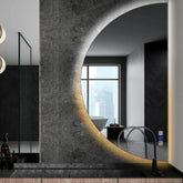 Specchio LED Mezza Luna | Pulsanti touch | Funzione anti-appannamento | Temperatura di colore regolabile - Reyze Serie Ambient Modello 1 - Lato Destro